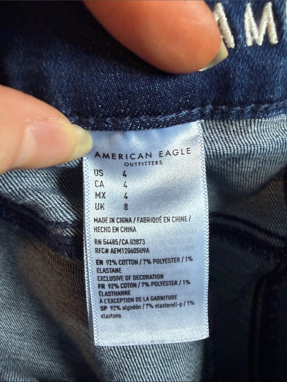 High-Rise Dark Blue Denim Button-Front Jean Shorts - Picture 3 of 4
